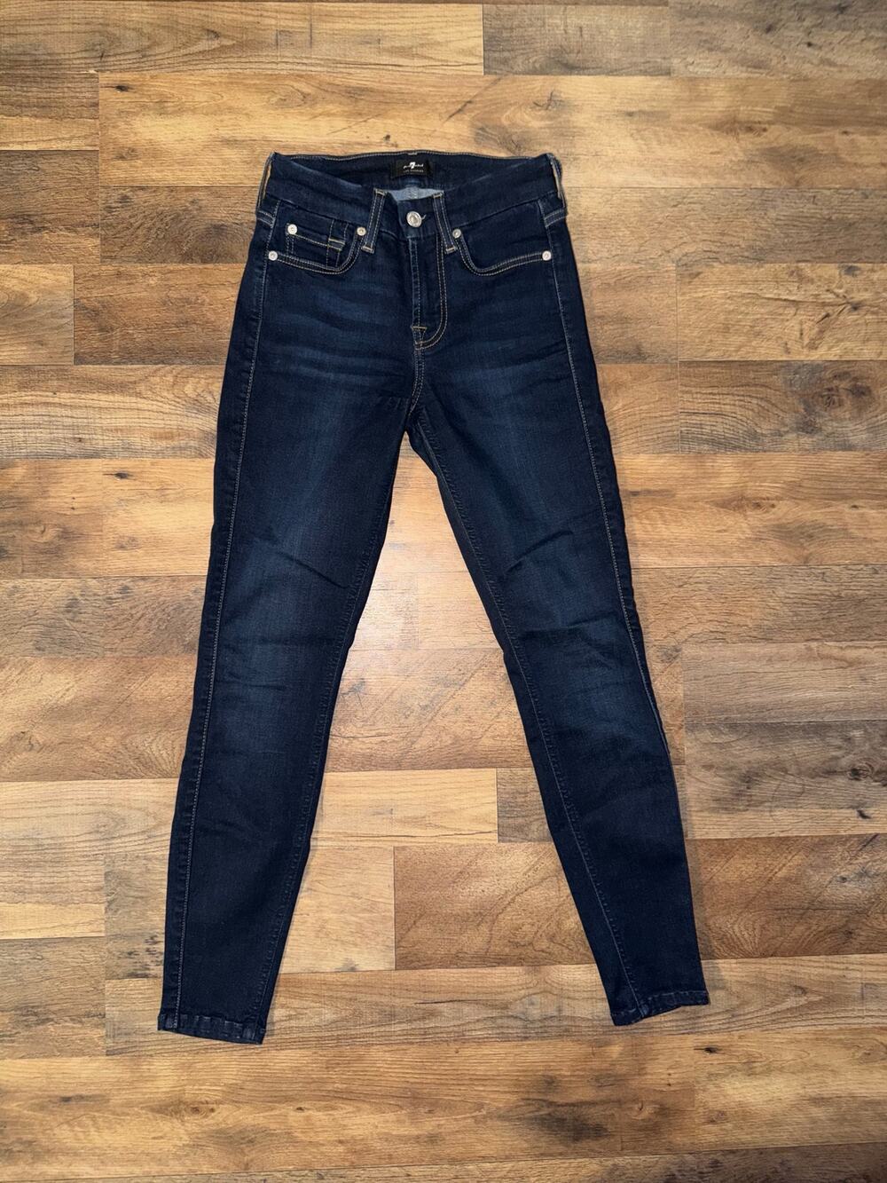 7 for all mankind women’s the ankle skinny blue jeans